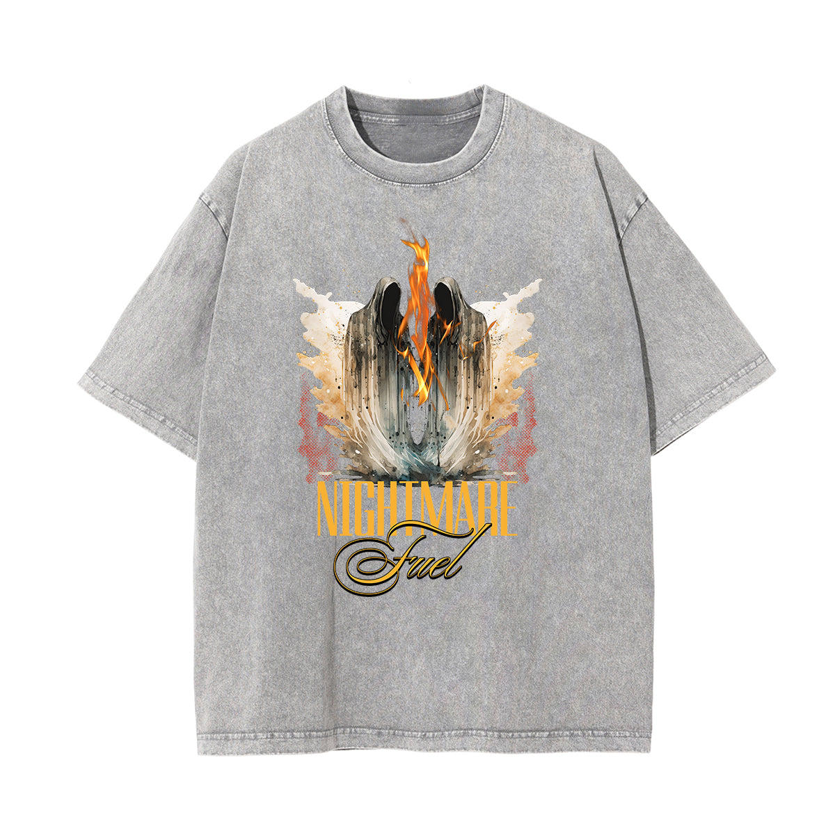 Washed Winged Monster Graphic Cotton Tee