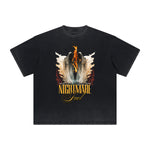 Thick Faded Winged Monster Graphic T Shirt