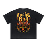 Thick Faded Winged Monster Graphic T Shirt