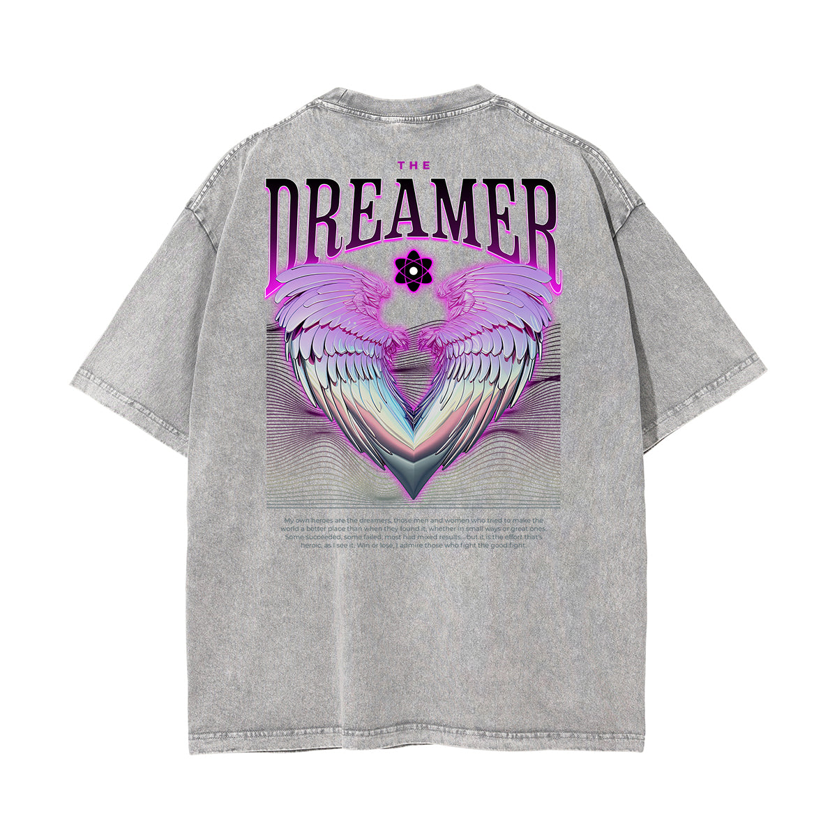 Washed Winged Monster Graphic Cotton Tee