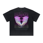 Thick Faded Winged Monster Graphic T Shirt