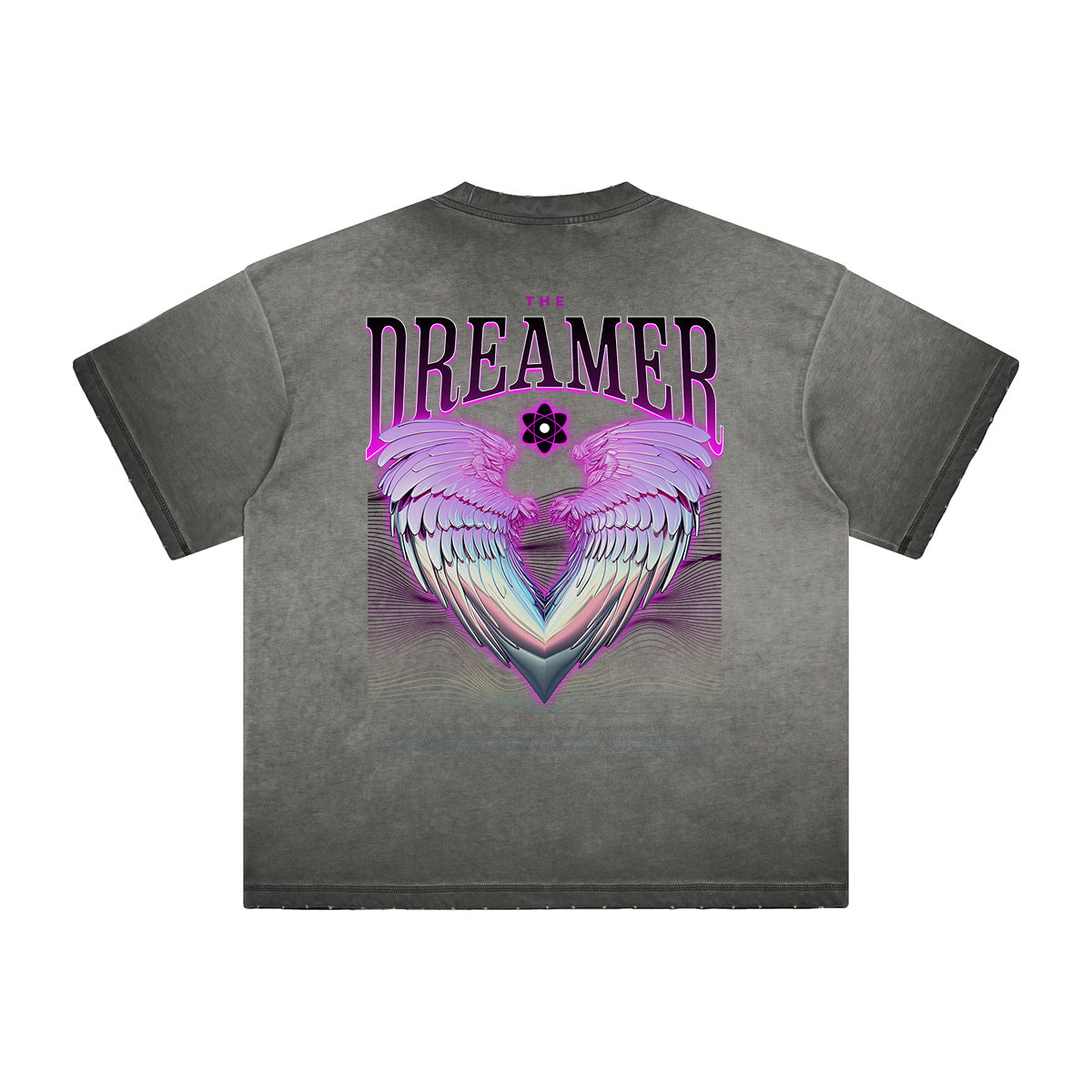 Vintage Frayed Winged Monster Pattern Tee