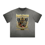 Vintage Frayed Winged Monster Pattern Tee