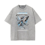 Washed Winged Monster Graphic Cotton Tee