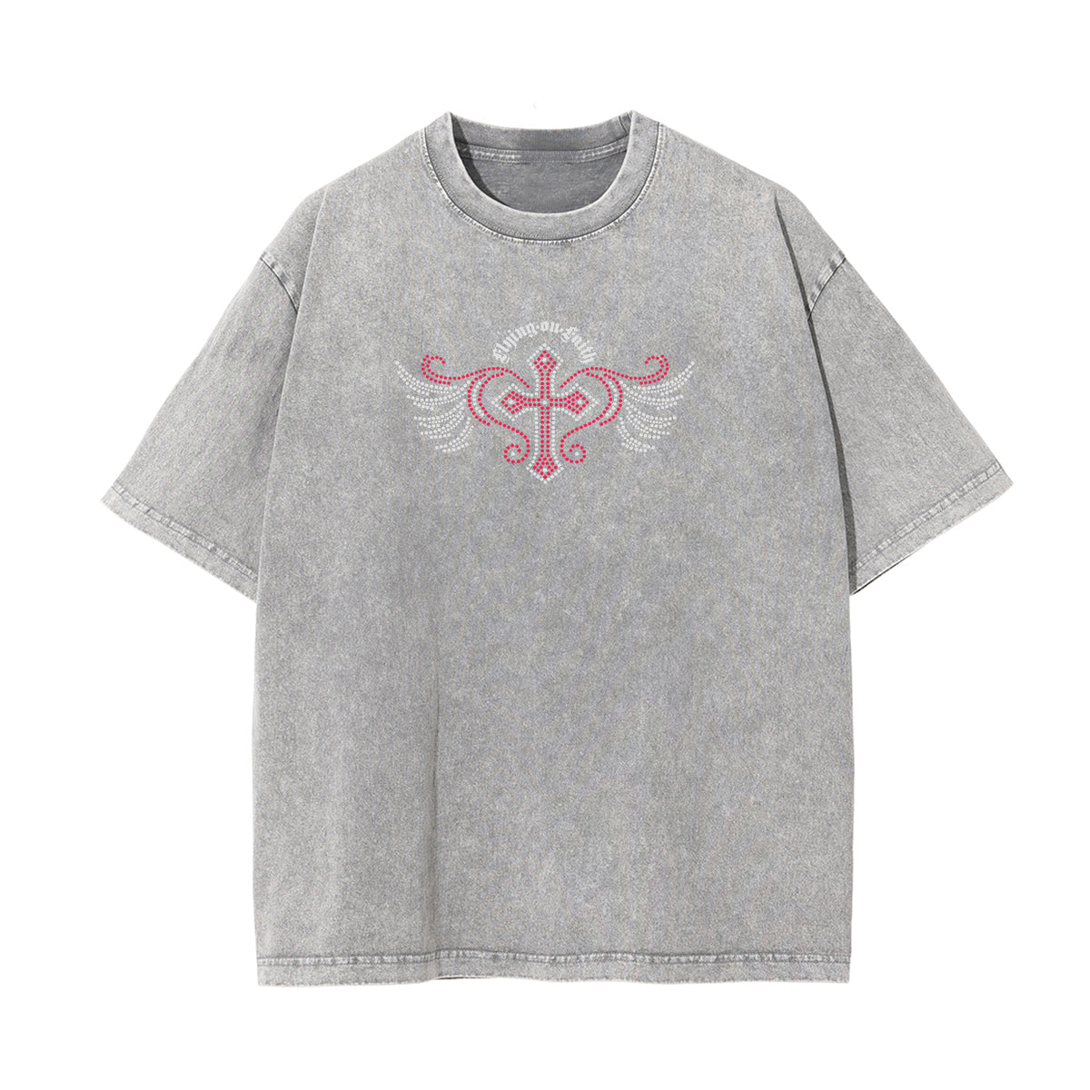 Washed Winged Monster Graphic Cotton Tee