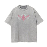 Washed Winged Monster Graphic Cotton Tee
