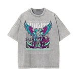 Washed Winged Monster Graphic Cotton Tee