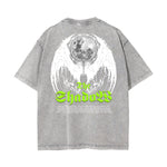 Washed Winged Monster Graphic Cotton Tee