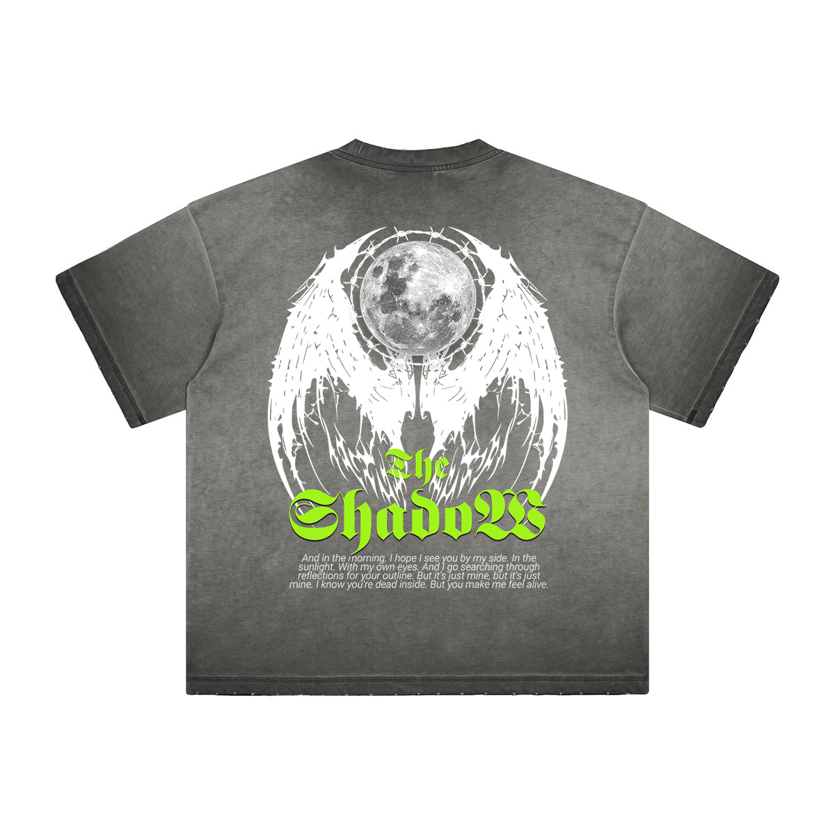 Vintage Frayed Winged Monster Pattern Tee