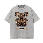 Washed Winged Monster Graphic Cotton Tee