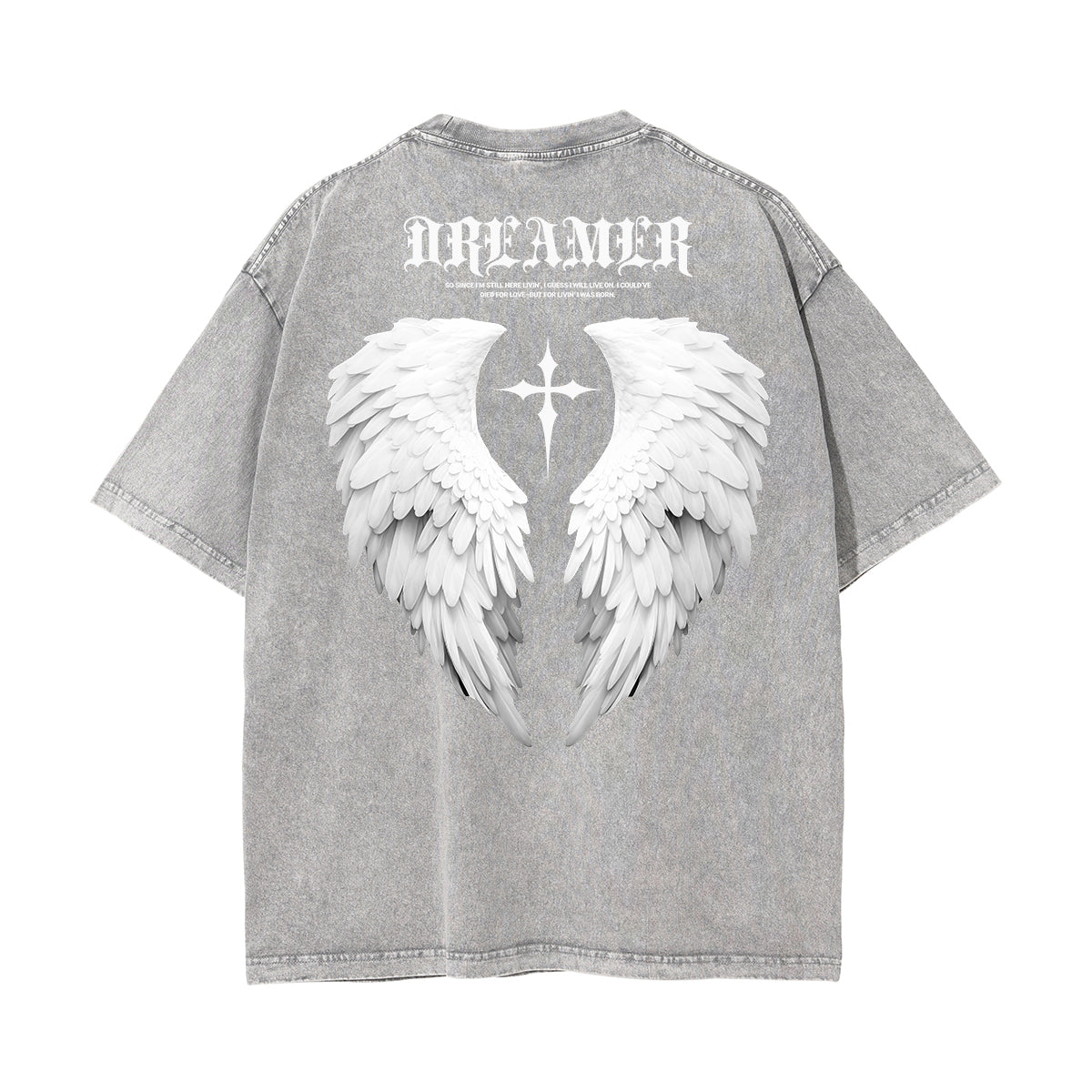 Washed Winged Monster Graphic Cotton Tee