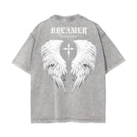 Washed Winged Monster Graphic Cotton Tee