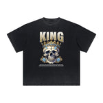 Vintage-Washed Frayed King Graphic Tee