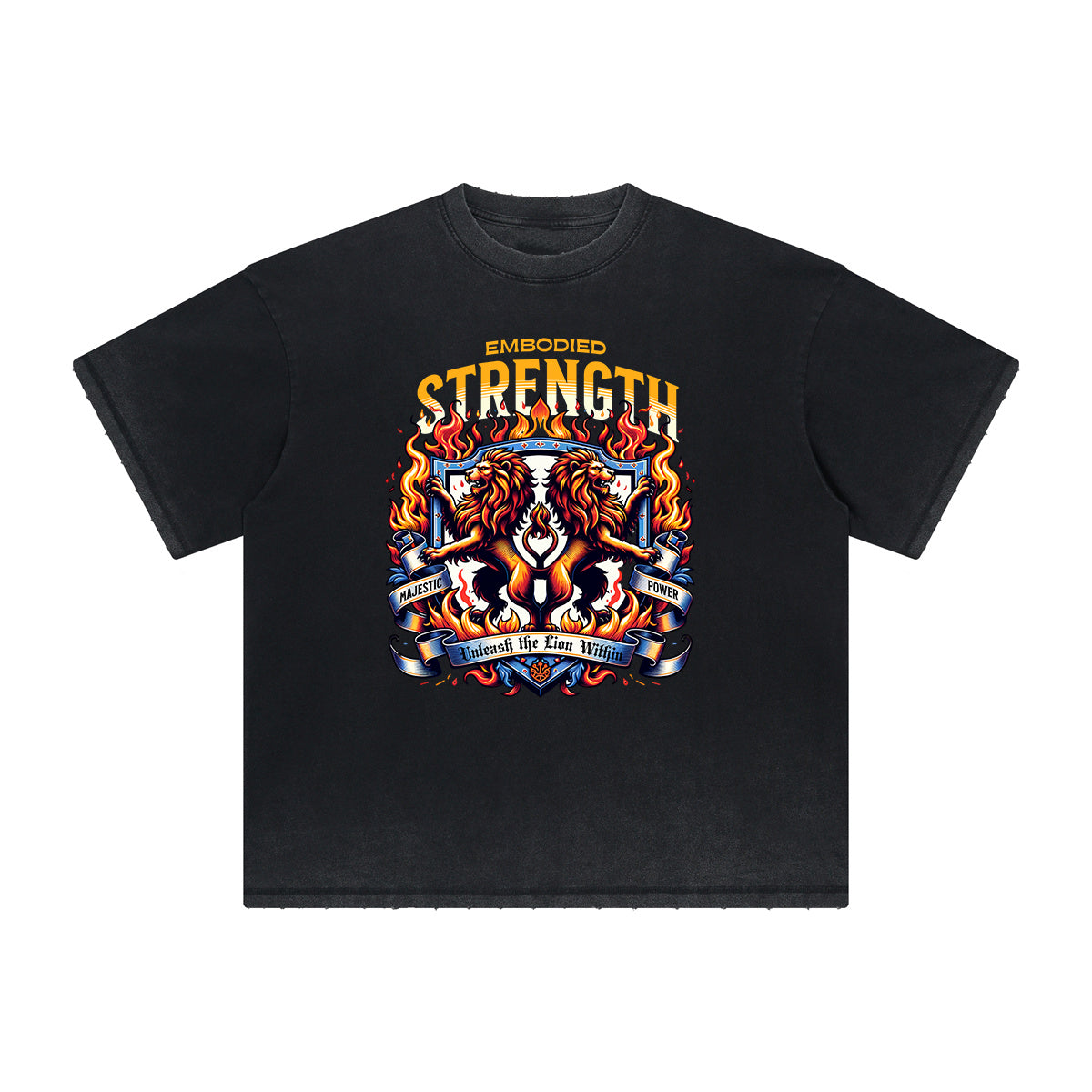 Vintage-Washed Frayed King Graphic Tee