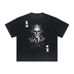 Vintage-Washed Frayed King Graphic Tee