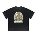 Vintage-Washed Frayed King Graphic Tee