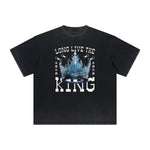 Vintage-Washed Frayed King Graphic Tee