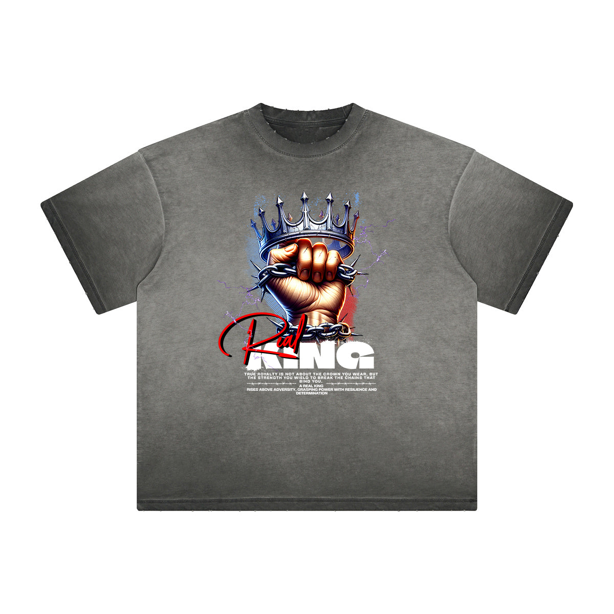 Camiseta gráfica King lavada de peso pesado