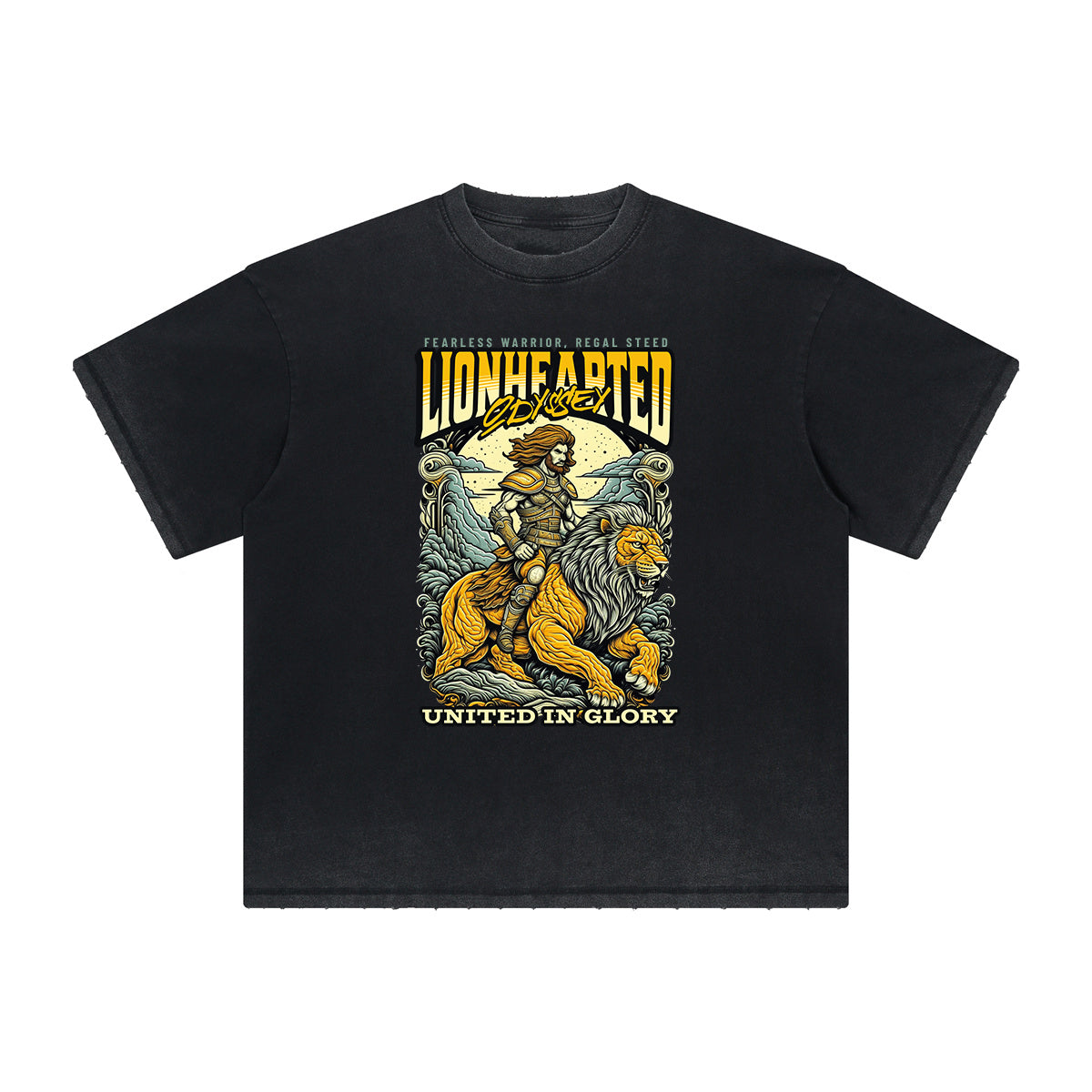 Vintage-Washed Frayed King Graphic Tee