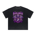 Vintage-Washed Frayed King Graphic Tee