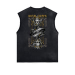 Distressed Sleeveless Queen Pattern Tee