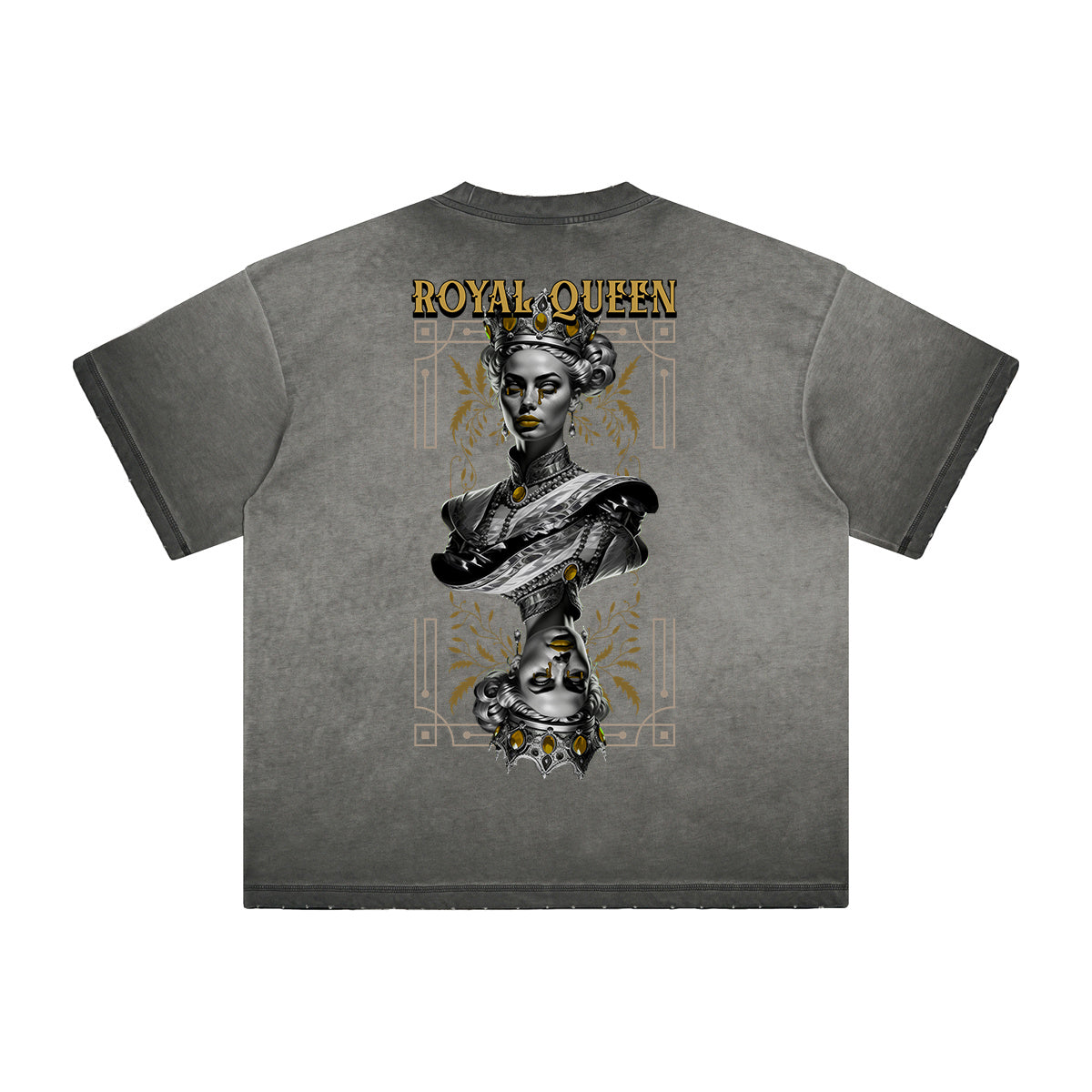 Vintage-Washed Frayed Queen Graphic Tee