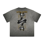 Vintage-Washed Frayed Queen Graphic Tee