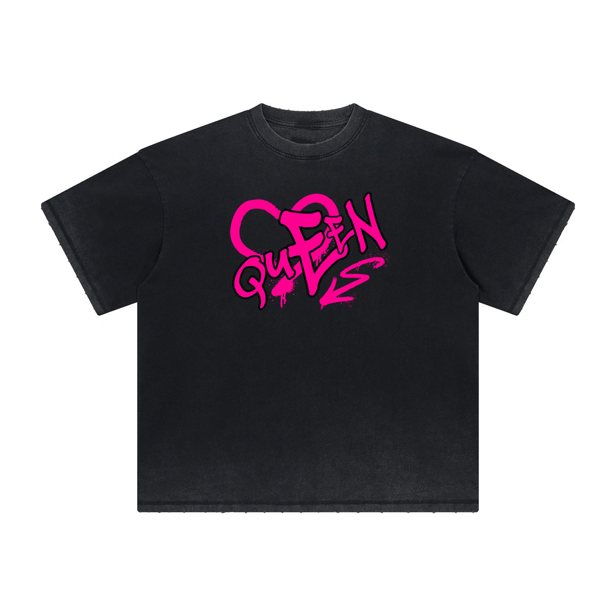 Camiseta gráfica Queen lavada de peso pesado