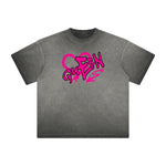 Vintage-Washed Frayed Queen Graphic Tee