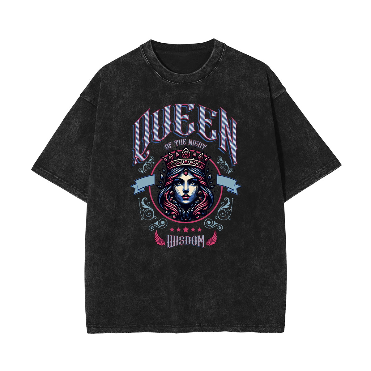 Stone-Washed Queen Graphic T-Shirt