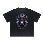 Camiseta gráfica Queen lavada de peso pesado