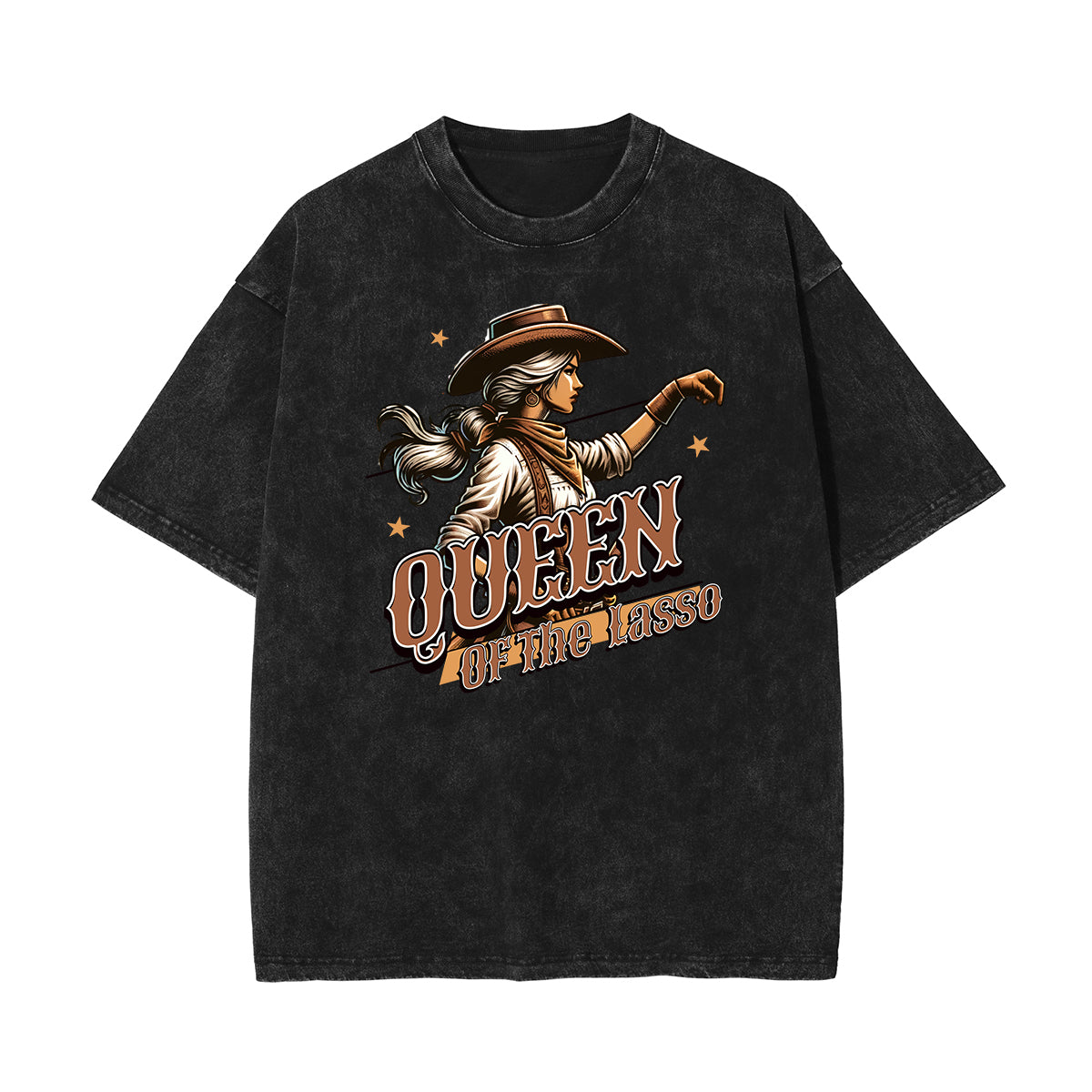 Stone-Washed Queen Graphic T-Shirt