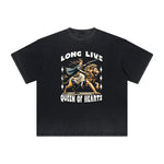 Camiseta gráfica Queen lavada de peso pesado