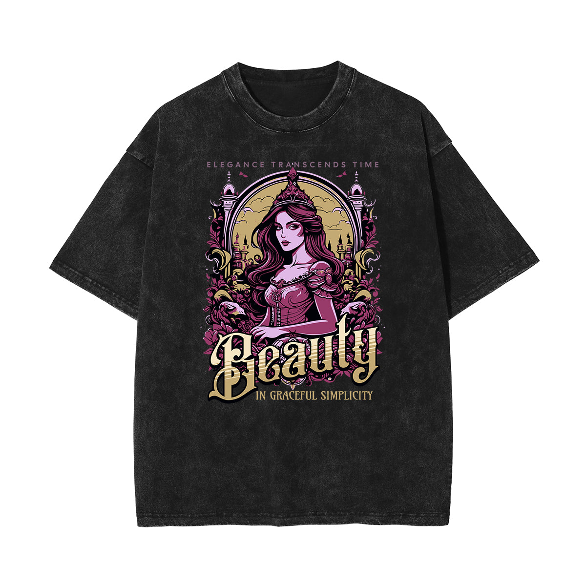 Stone-Washed Queen Graphic T-Shirt