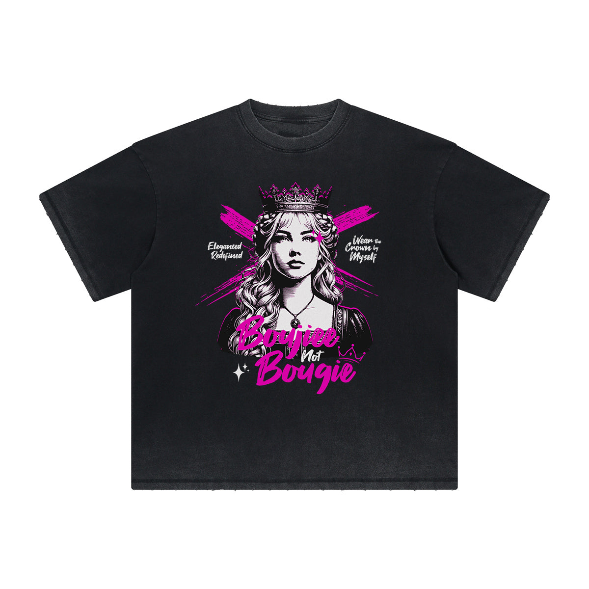 Camiseta gráfica Queen lavada de peso pesado