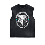 Distressed Sleeveless Queen Pattern Tee