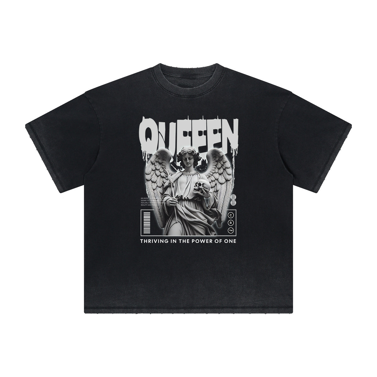 Camiseta gráfica Queen lavada de peso pesado