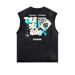 Distressed Poker Graffiti Sleeveless Tee