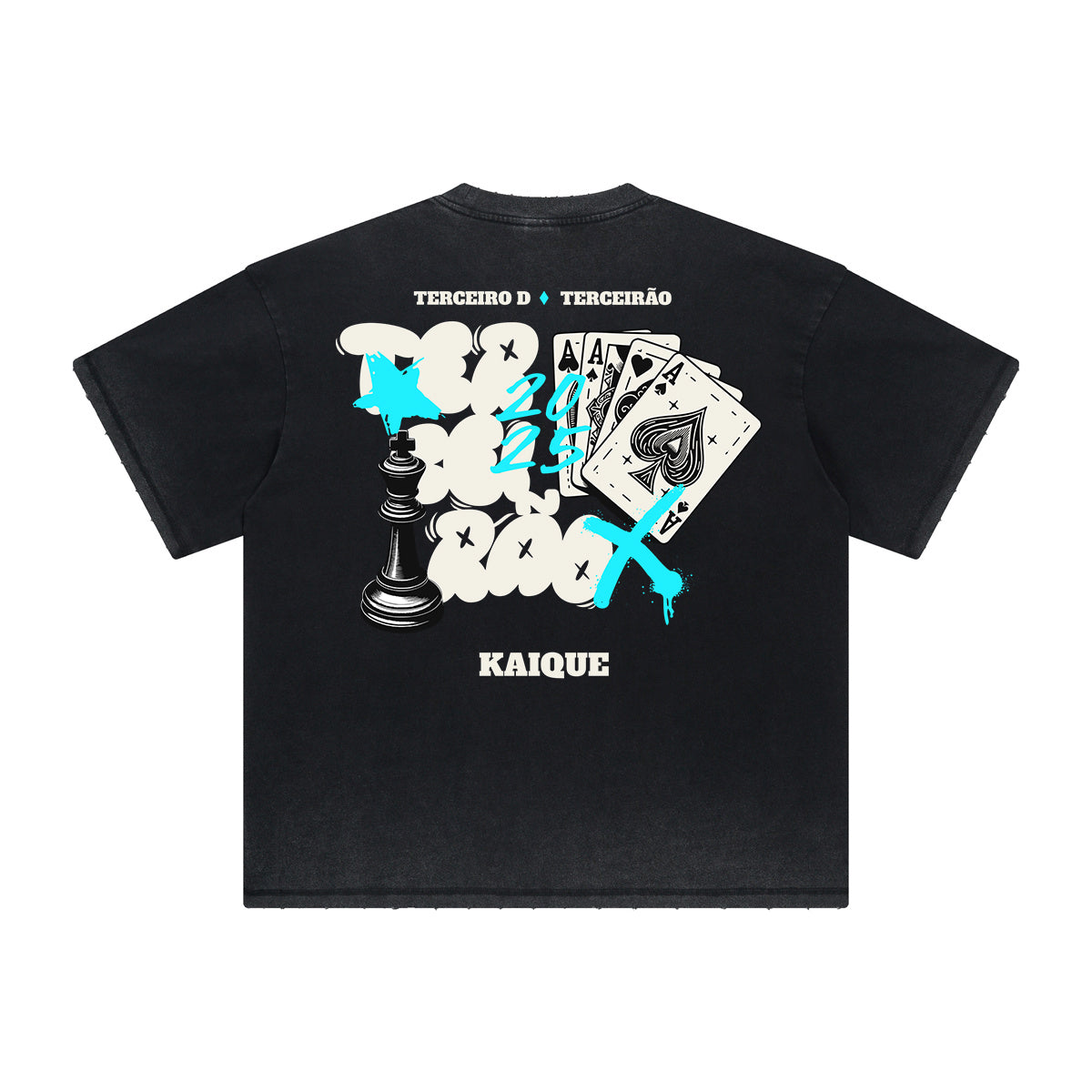 Heavyweight Washed Poker Graffiti Graphic Tee