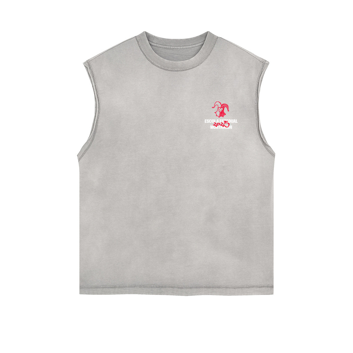 Camiseta sin mangas desgastada con grafiti de payaso