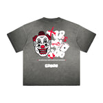 Heavyweight Stone-Washed Clown Graffiti Tee