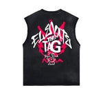 Camiseta sin mangas con grafiti de arte callejero desgastado