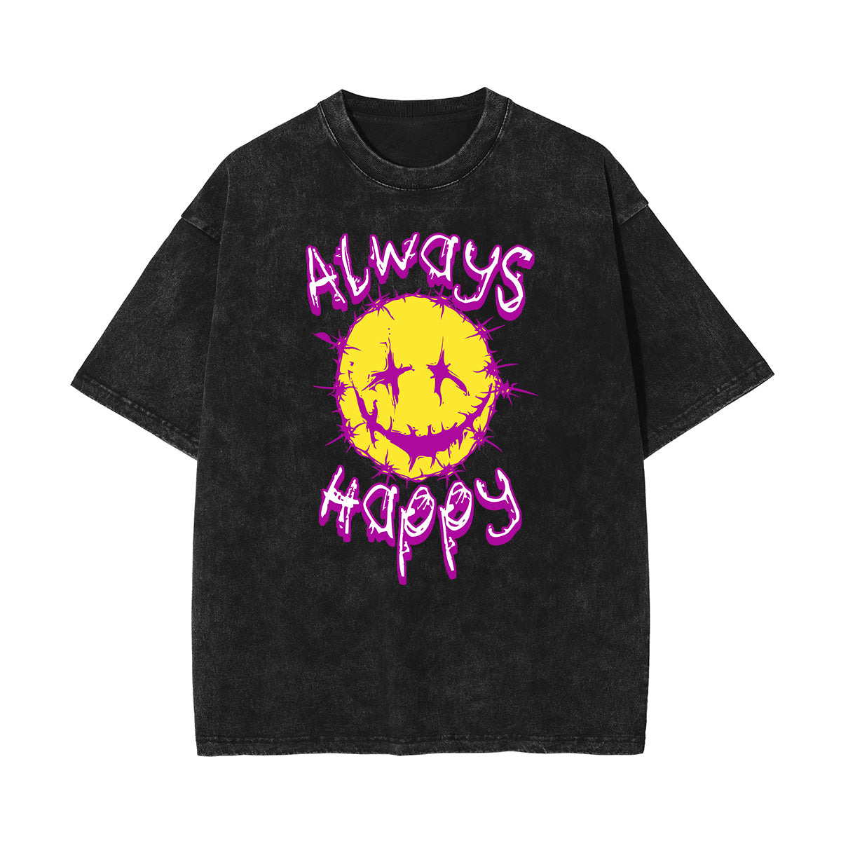 Camiseta de algodón con grafiti de arte callejero lavado