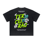 Heavyweight Stone-Washed Graffiti Font Tee