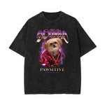 Camiseta de algodón con grafiti de arte callejero lavado