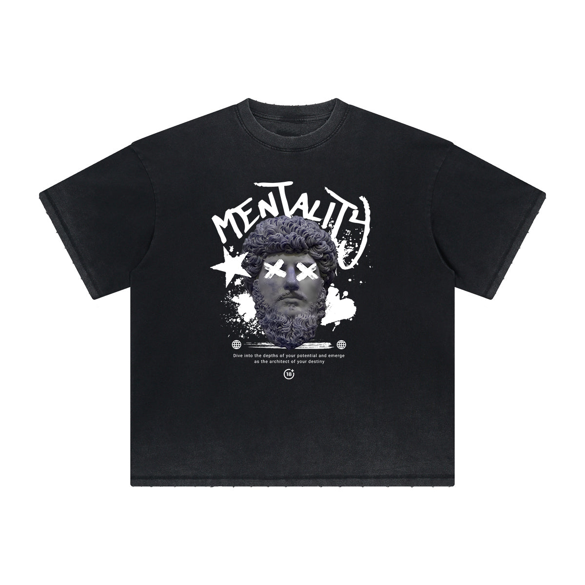 Vintage Frayed Abstract Graphic Tee