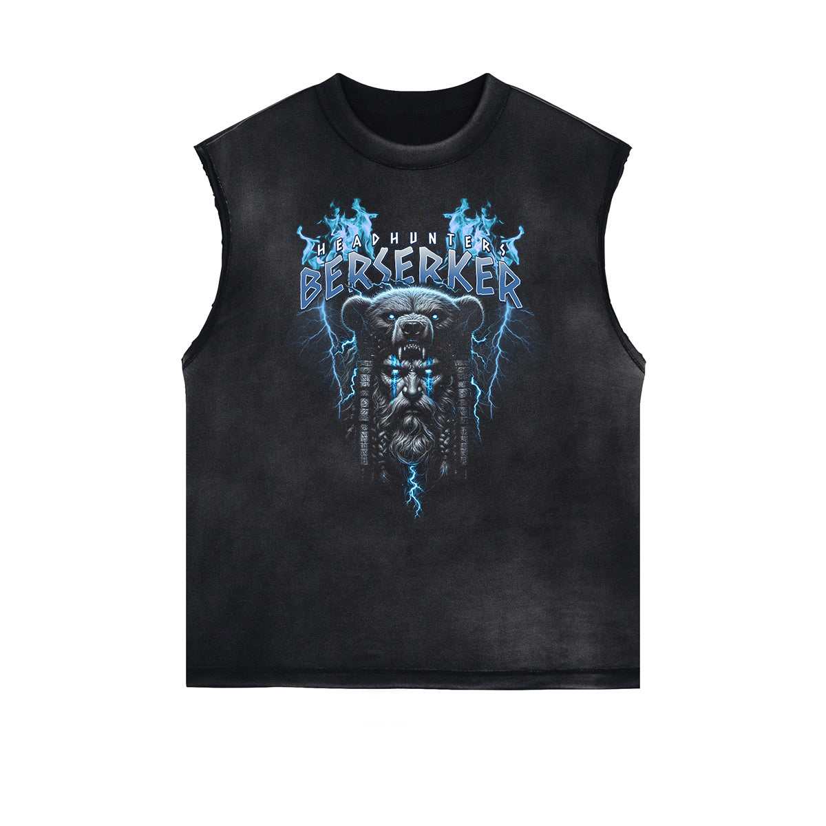 Distressed Sleeveless Abstract Graphic Tee