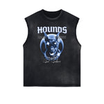 Distressed Sleeveless Abstract Graphic Tee