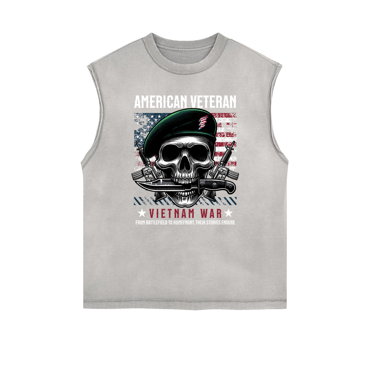 Camiseta sin mangas con gráfico abstracto y bordes deshilachados