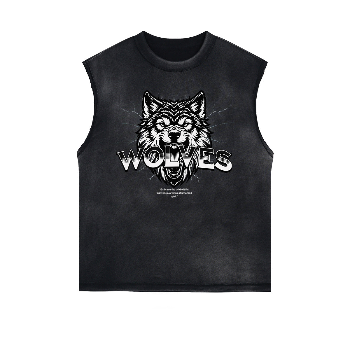 Distressed Sleeveless Abstract Graphic Tee